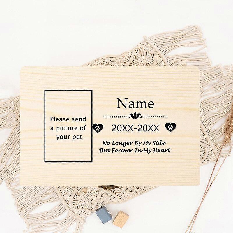 Personalized Pet Urn Customize Name Dog Memory Wood Box Remembrance Gift Ashes Loss Pet Memorial Urns for Dogs or Cat WD18-Design 6 15x10x5.2cm