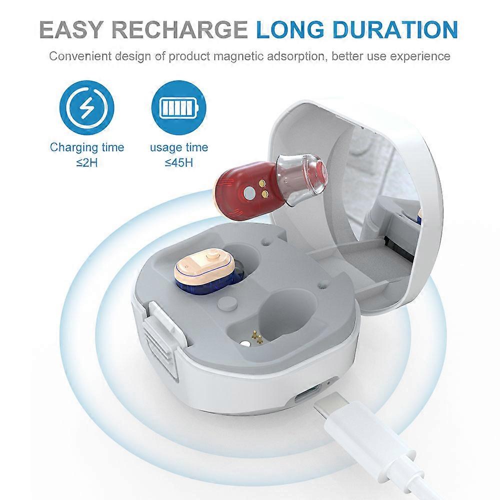 BT Version Mini Ear Hearing Device Mini Rechargeable Sound Amplifier Enhancer with Recharging Base
