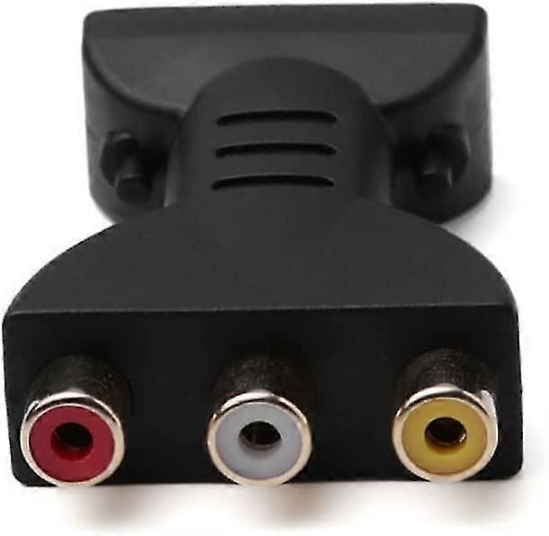 Hdmi To 3 Rca Adapter Portable Hdmi To Av Red White Yellow Hdmi To Av Converter Hd Hdmi To Av Converter Transfer Joint(black)(1pcs)