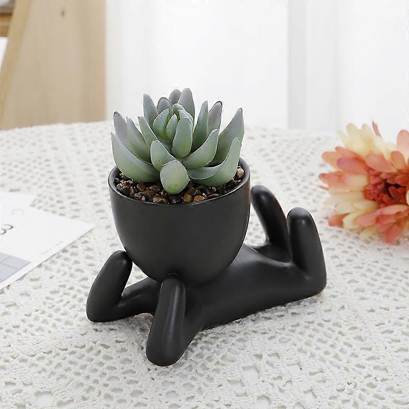 Ansikte Blomkrukor Head Planter, Söt Suckulent Planter Dekor Harts figurer Head Planters för inomhusväxter Hemmakontor Inredning