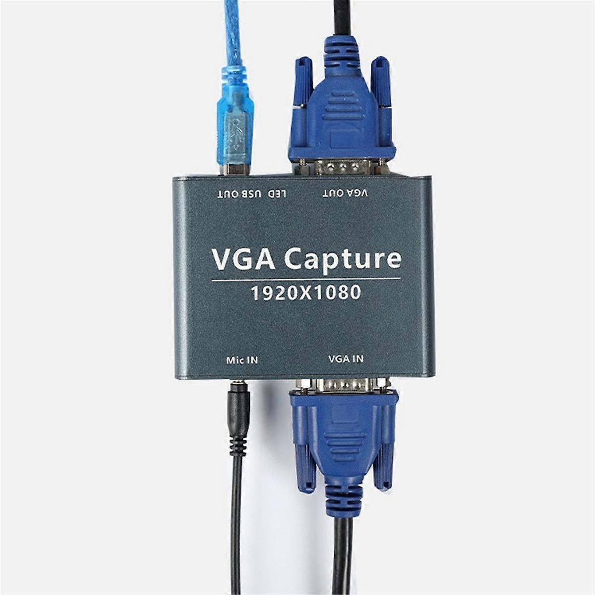 Capture VGA vers USB Capture audio et vidéo 1080P Entrée VGA et sortie USB Compatible avec les systèmes Android, Windows et Linux