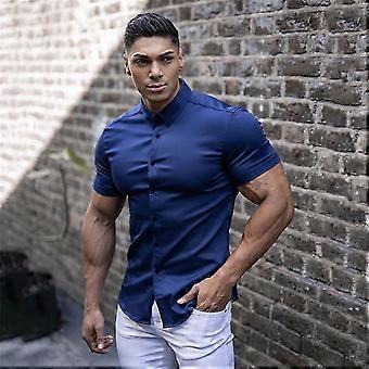 Maglietta Uomo Slim Fit A Manica Lunga/Corta - Giromanica Elasticizzato In Cotone