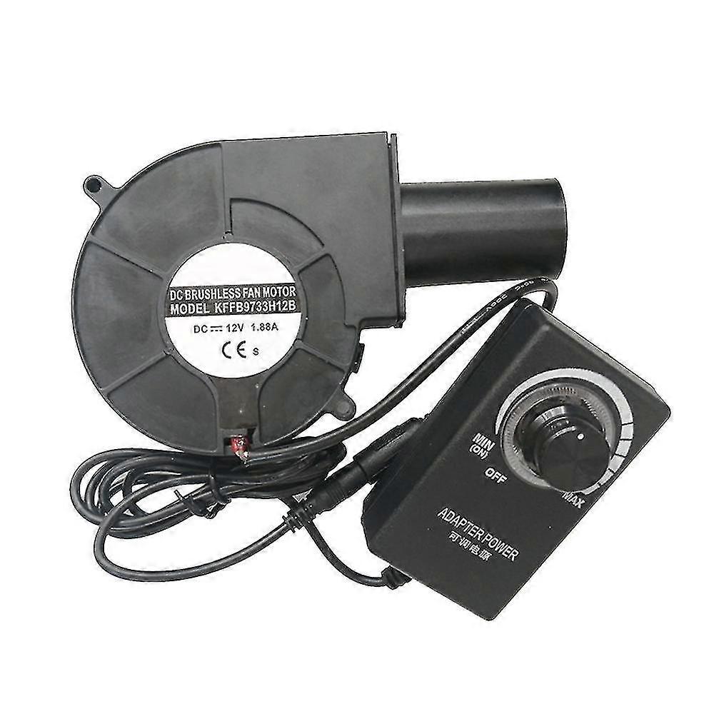 9733 Blower Fan Air Blower High Speed Dc 12v Turbo Centrifugal Fan With Variable Speed Controller For Oil Stove Bbq