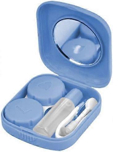 Blue Mini Contact Lens Travel Kit Case Pocket Size Storage Holder Container