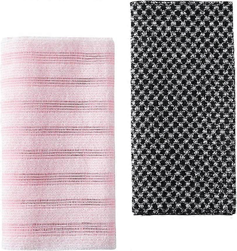 2pcs serviettes exfoliantes pour le corps, sangle d’épuration dorsale, épurateurs de nettoyage de la peau de douche, serviettes de bain en fibre à usage domestique pour le massage de spa corporel cellule morte remo