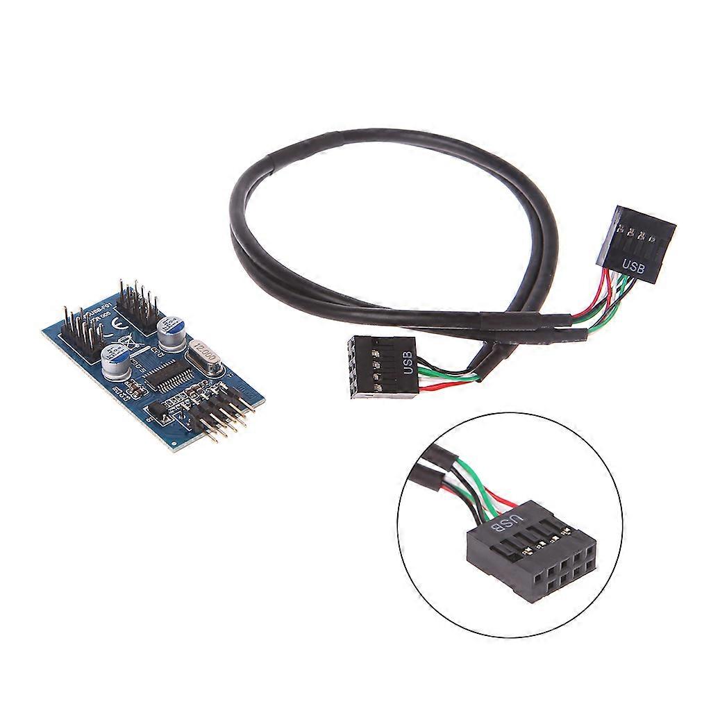 PCB Double Chipset Enhanced Cable 9 Pin USB 2.0 To Dual 9 Pin PC for Case Intern