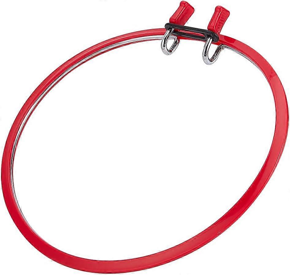 DIY Red Metal Embroidery Hoop with Plastic Hoop Ring Large Metal Spring Tension Embroidery Hoop Cross Stitch Hoop Metal Embroidery Frame for Embroider