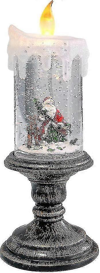 Battery-powered Lit Flameless Candle Christmas Snowball Candle Light-MXBC