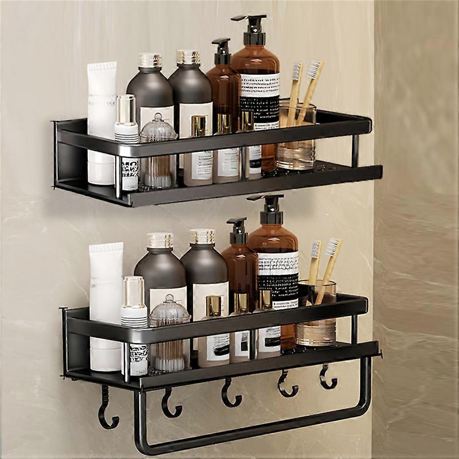 Forniture da bagno in alluminio Scaffale a gancio per la conservazione Scaffale multifunzionale a parete Portasciugamani da bagno Portaoggetti per il bagno