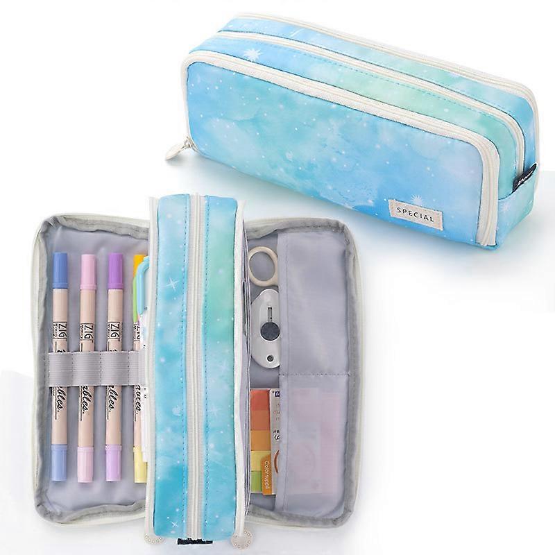 Large Capacity Pencil Case 3 Compartment Pouch Pen Bag for School