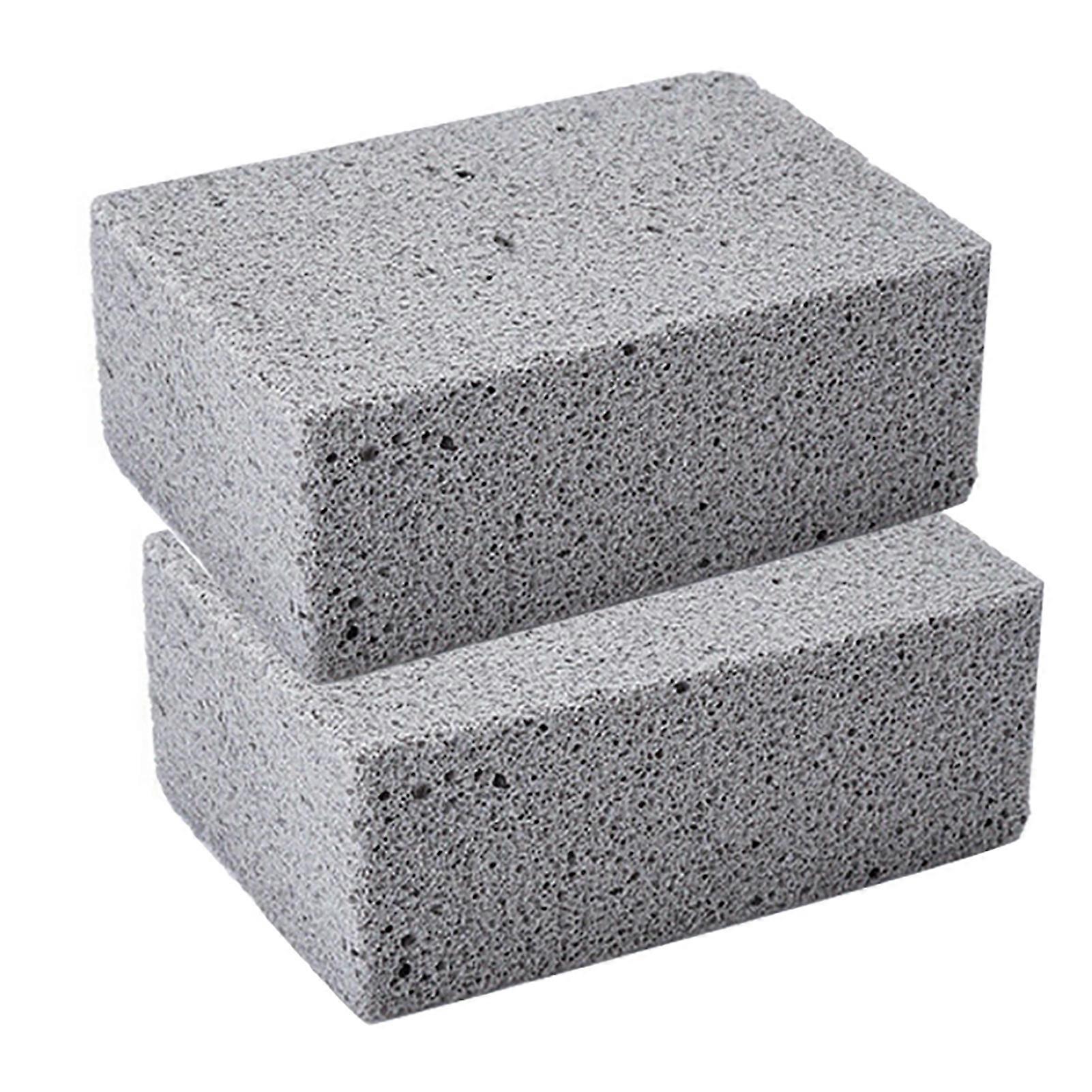 2Pcs Grill Brick Wide Application Effective Glass Powder Universal Excellent Friction Grill Cleaner for Home
