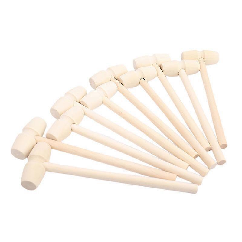 10 Pcs Wooden Hammers for Chocolat Handmade Wooden Crab Mallets Smashable Heart Chocolate Smooth Finished Educational Pounding Tool Breakable Easter E