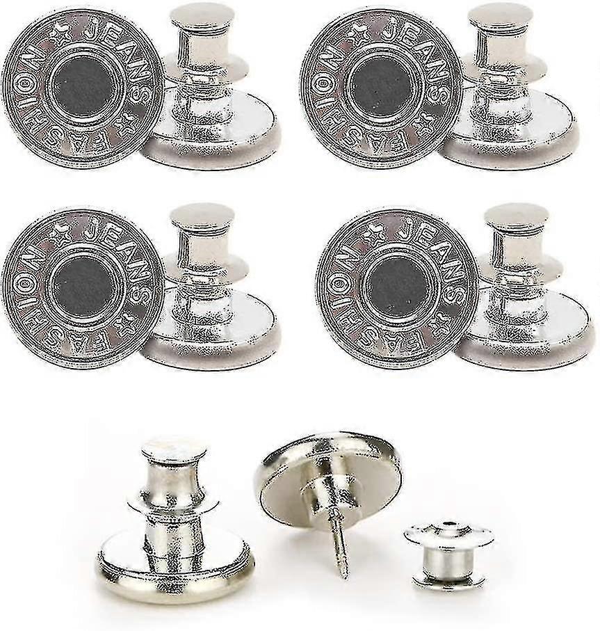 Boutons pour jeans, sans couture ni outils, instantanés, 4 jeux de boutons de rechange, installation simple, réutilisables et réglables