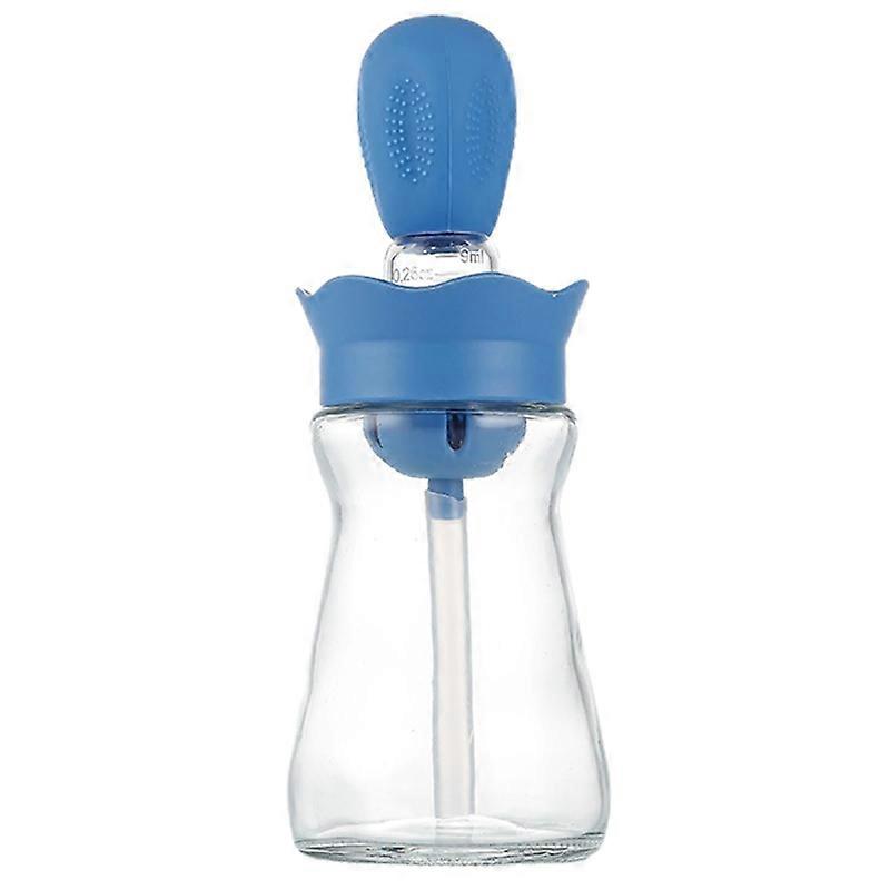 200ML 2 in 1 Glass Oil Bottle with Silicone Brush Clear Scale Quantitative Control Soft Bristles Creative Cactus Olive Oil Dispenser for Kitchen Qinha