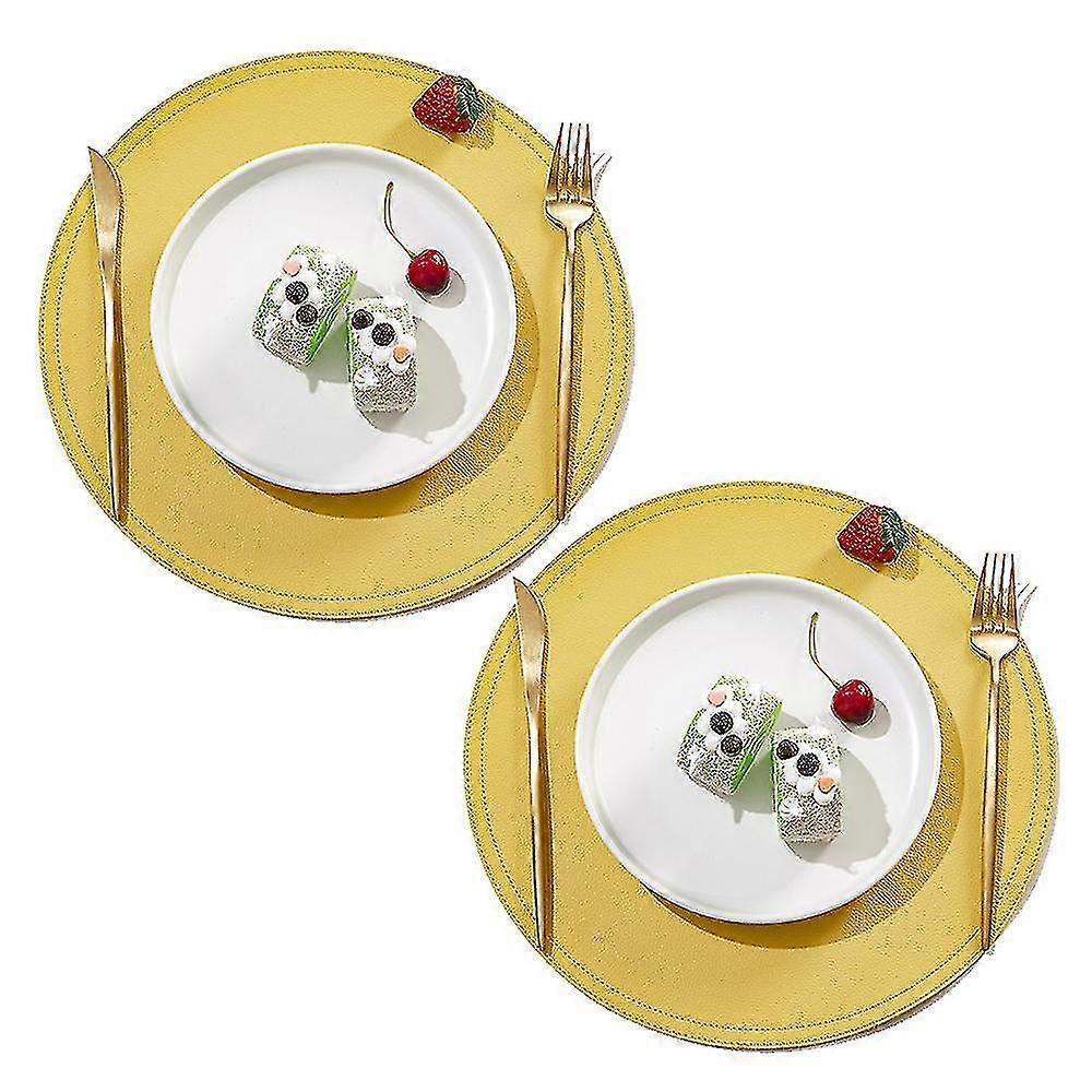 Leather Hotel Table Mat Insulated Round Place Mat High Quality