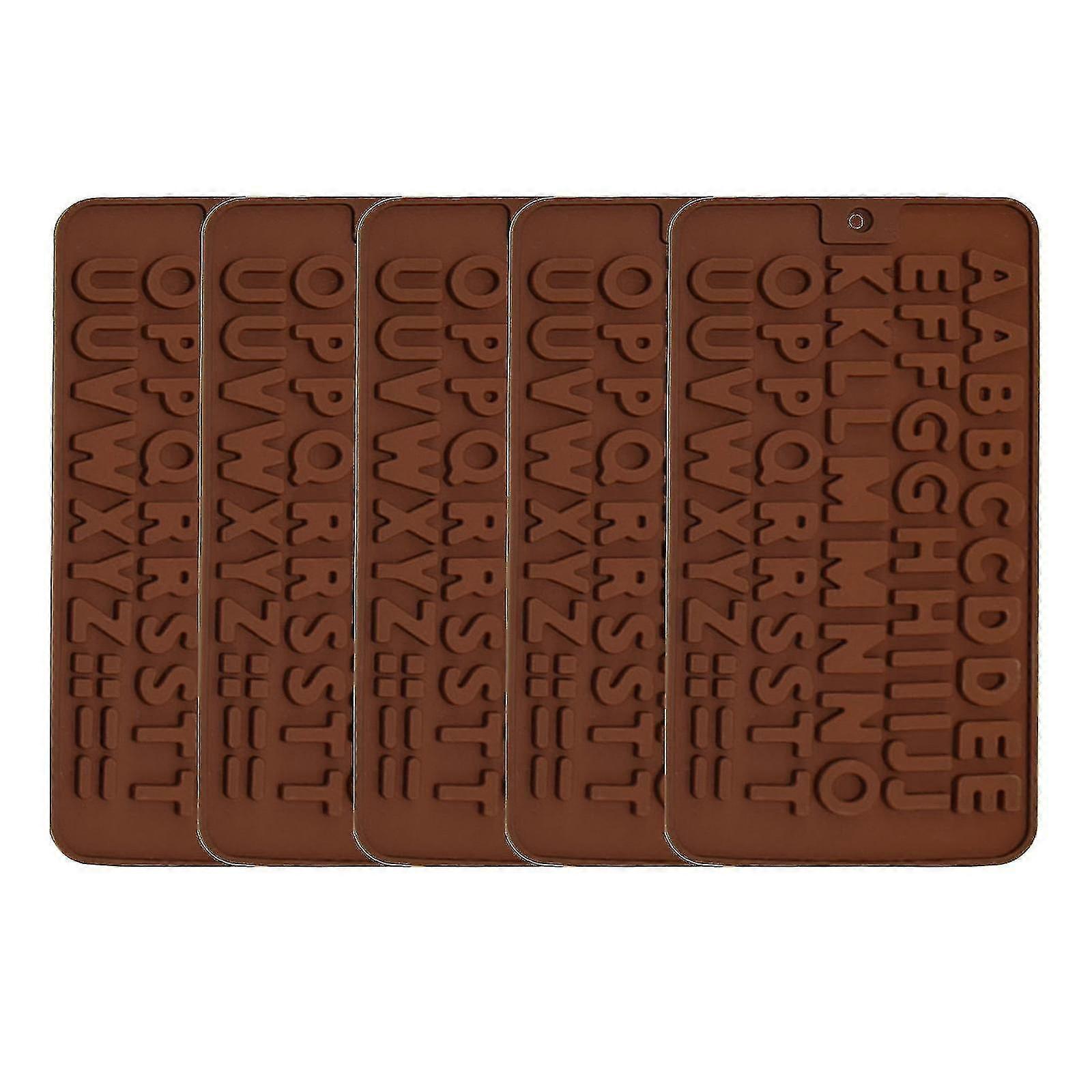 5pcs Silicone Mold For Chocolate, Cake, Jelly, Pudding, Alphabet Shape