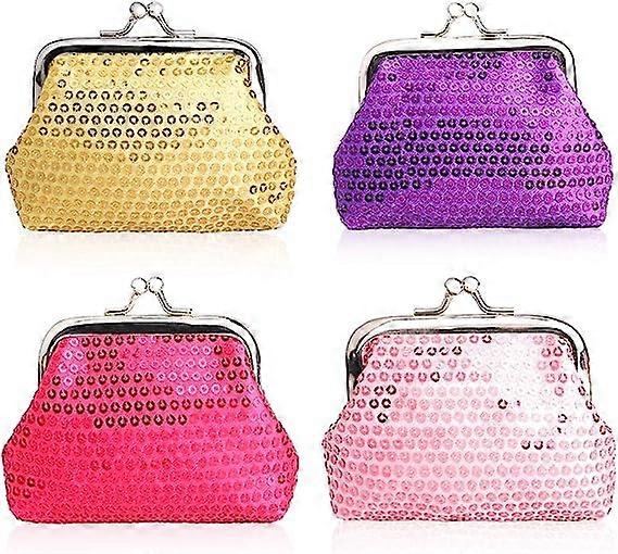 4 Packs Canvas Wallets Cute Clasp Closure