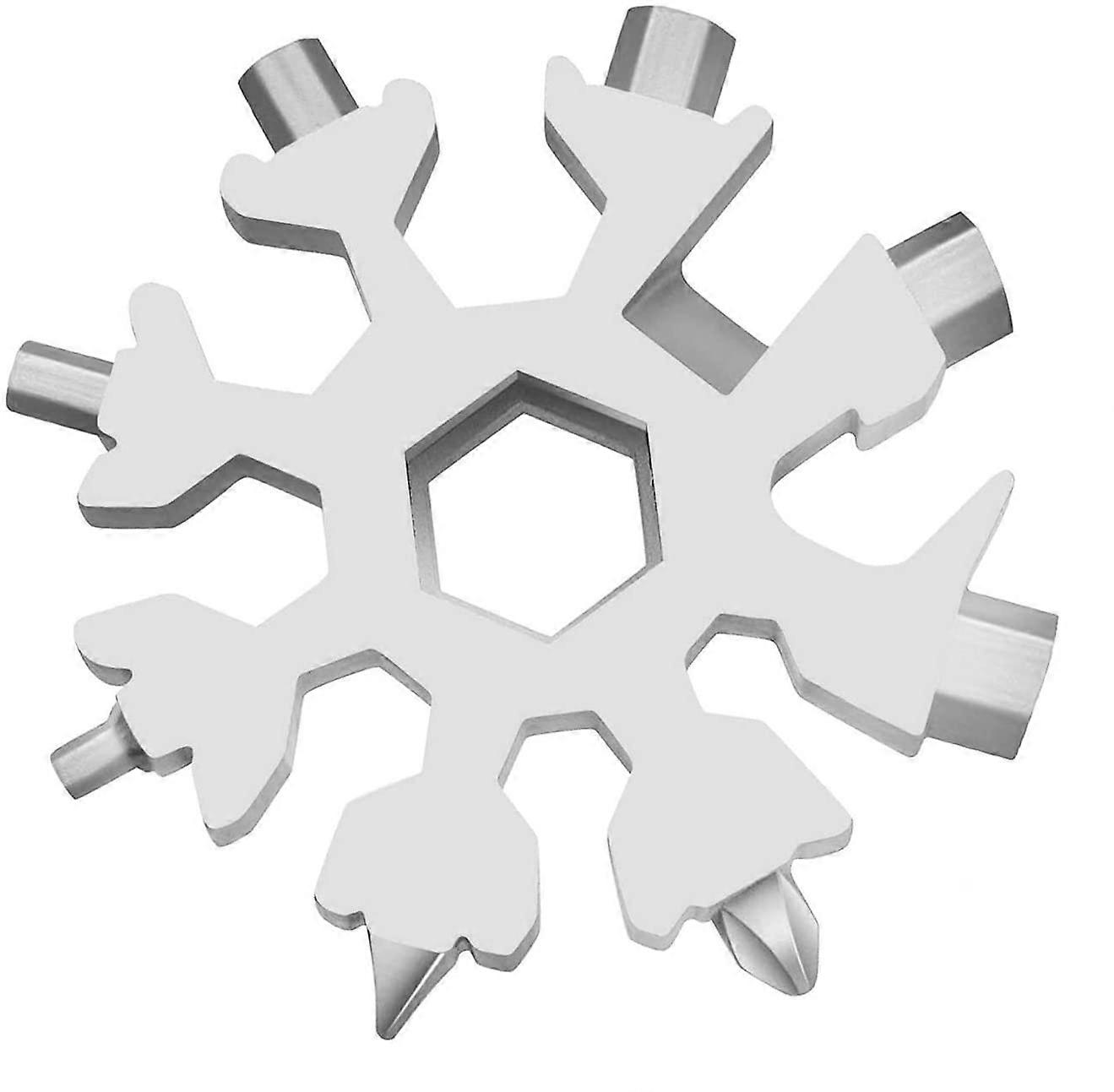 Snowflake Multi-Tool 18-in-1 Snowflake Screwdriver All-purpose Tool Portable Stainless Steel Bottle Opener Christmas Gift