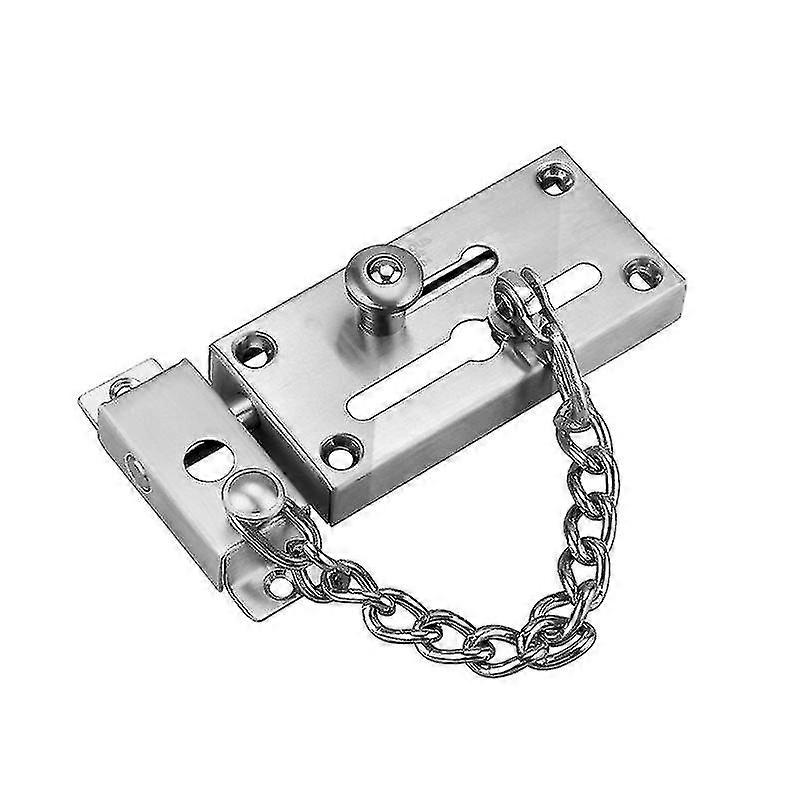 Stainless Steel Door Chain Security Lock Silver Anti-theft Solid Slide Lock1pcs