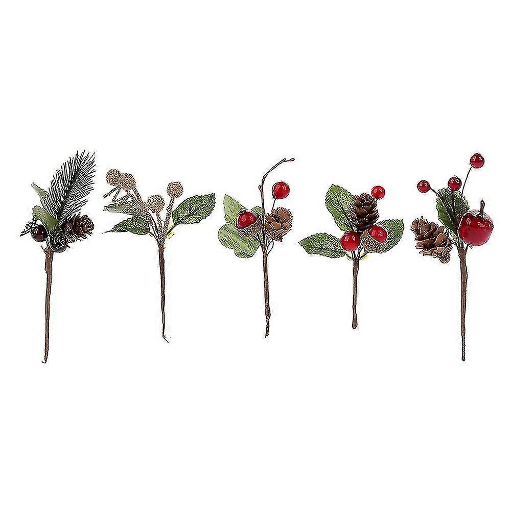 15db piros karácsonyi bogyós és fenyőtobozos csákány magyal ágakkal ünnepi virágdekorációhoz Virág C