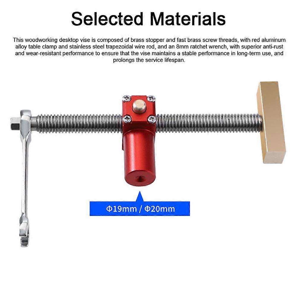 Woodworking Desktop Vise Quick Clamping Table Vise Workbench Table Fast Fixed Clip Clamp Brass Fixture Vise Practical Press Clamp Tool with Stop Block