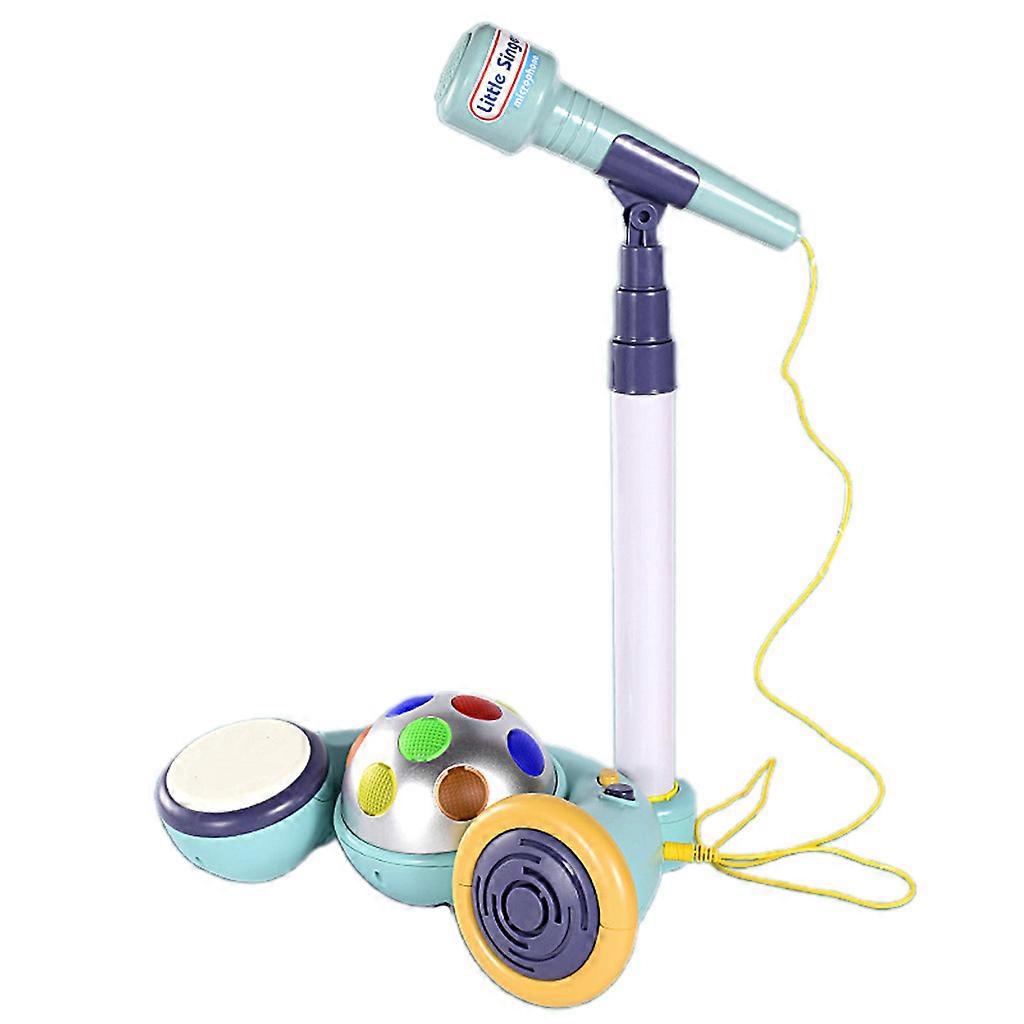Musical Microphone Karaoke Machine Lights Hand Drum with Adjustable Support