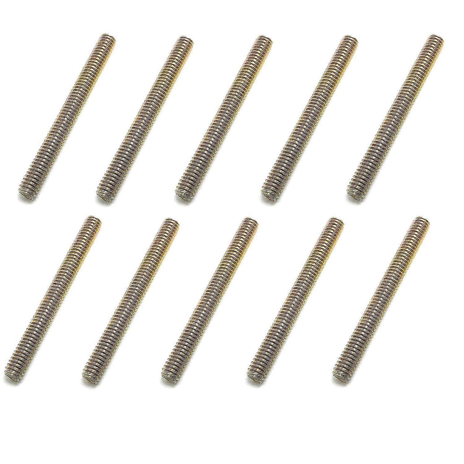 10 Threaded Rods Bar, 5/16 Inch - 18 Thread Size, 3 Inch , Steel, Right-hand Thread