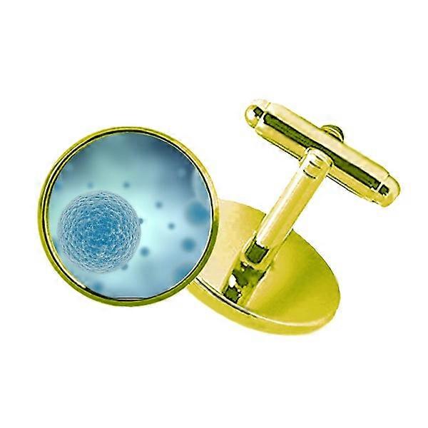 クリーチャーサイエンスバイオプラスストマイクロコスックスタッズドビジネスメタルカフリンクスゴールデン
