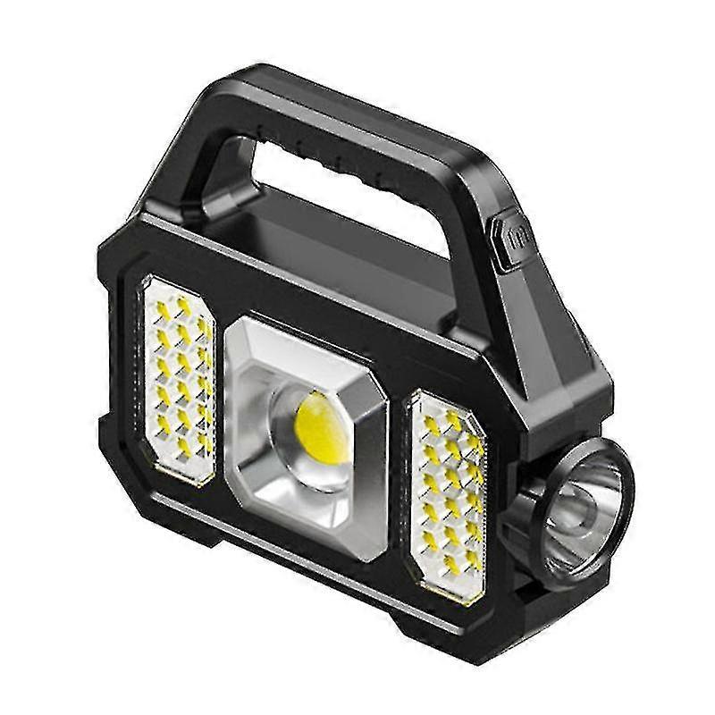 Power Display Power Output Work Light Built-in Lithium Battery Usb Charging And Solar Charging Smd Cob Led Rechargeable Torch