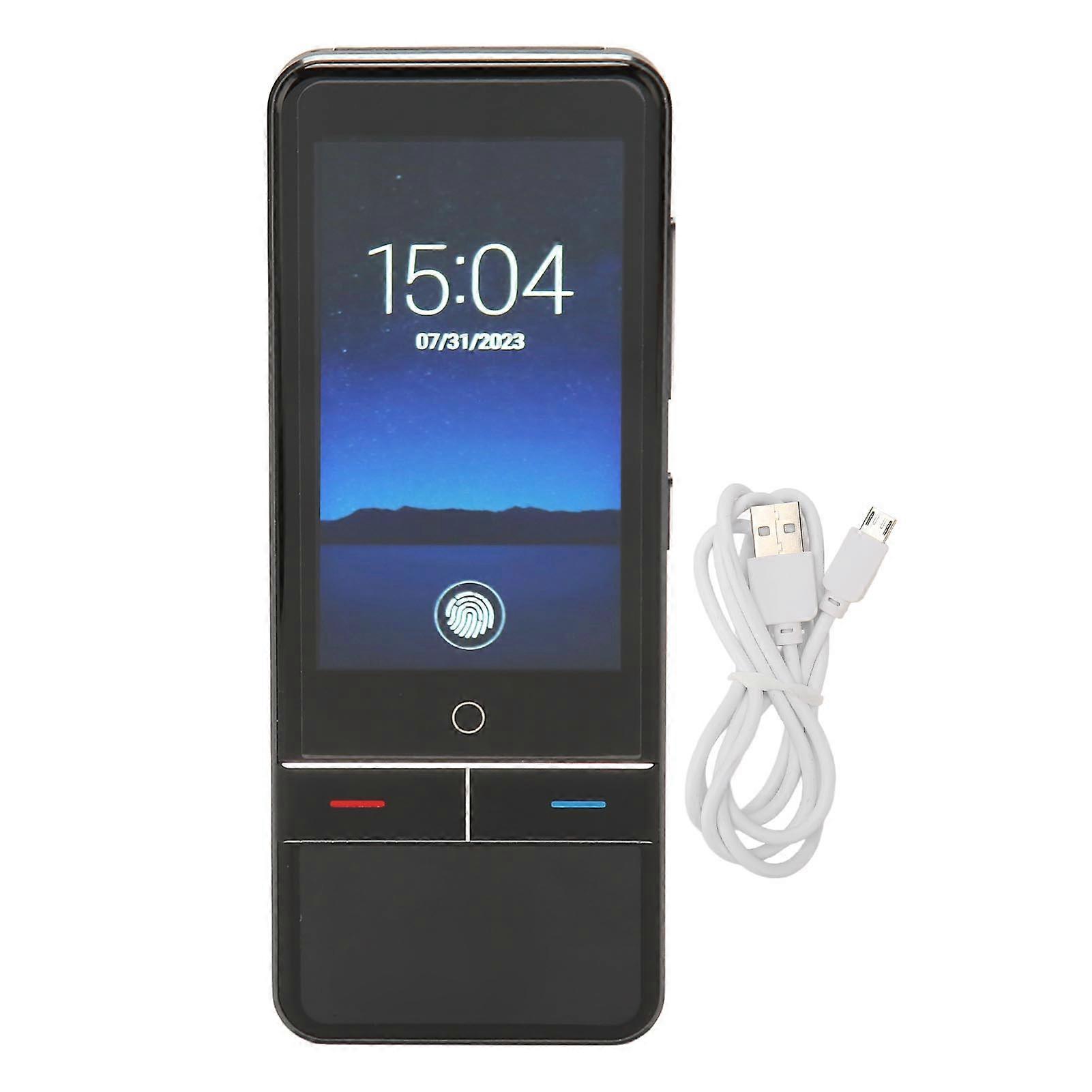 Language Translator Device 139 Languages 3.0 Inch Screen Image Translation AI Voice Translator Intelligent Speech Translator Black