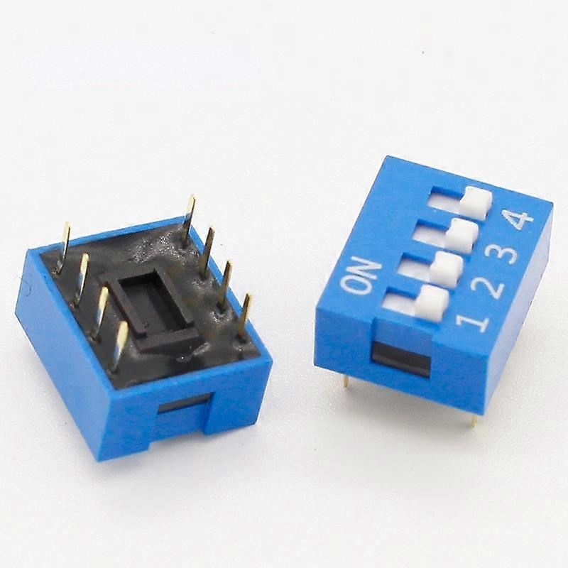 IMC Hot 10 Pcs 2 Row 8 Pin 4P Positions 2.54mm Pitch DIP Switch Blue
