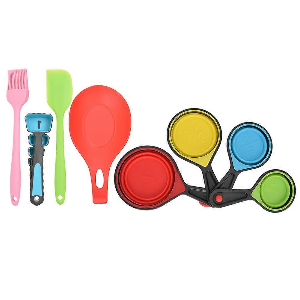 11pcs Baking Tool Plastic Measuring Cup Baking Kitchen Set with Silicone Brushes