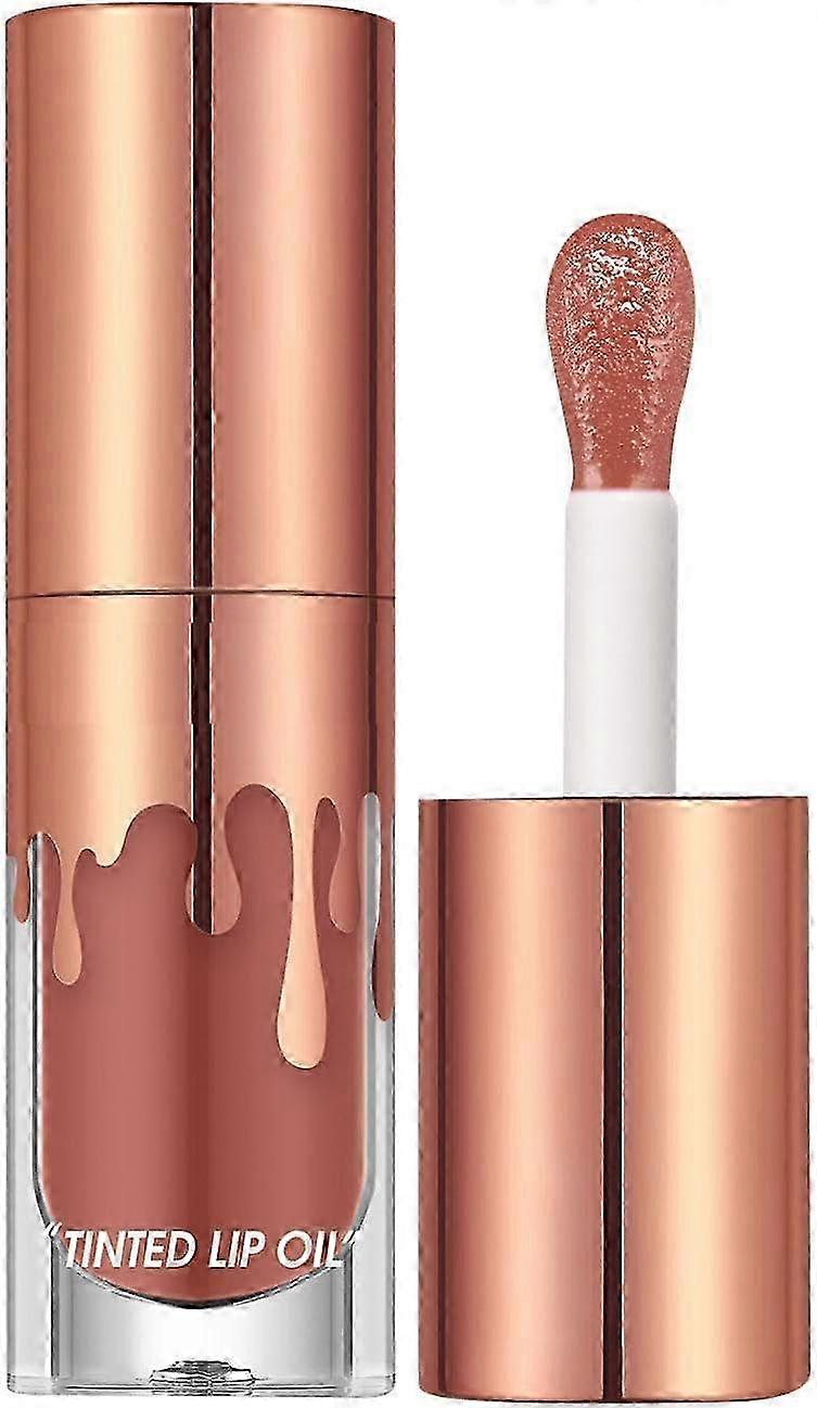 Tinted Lip Oil,Plumping Lip Oil with Luxurious High-Shine Color, Big Brush Head ,and Long Lasting Hydration for Soft, Make Lips Fuller