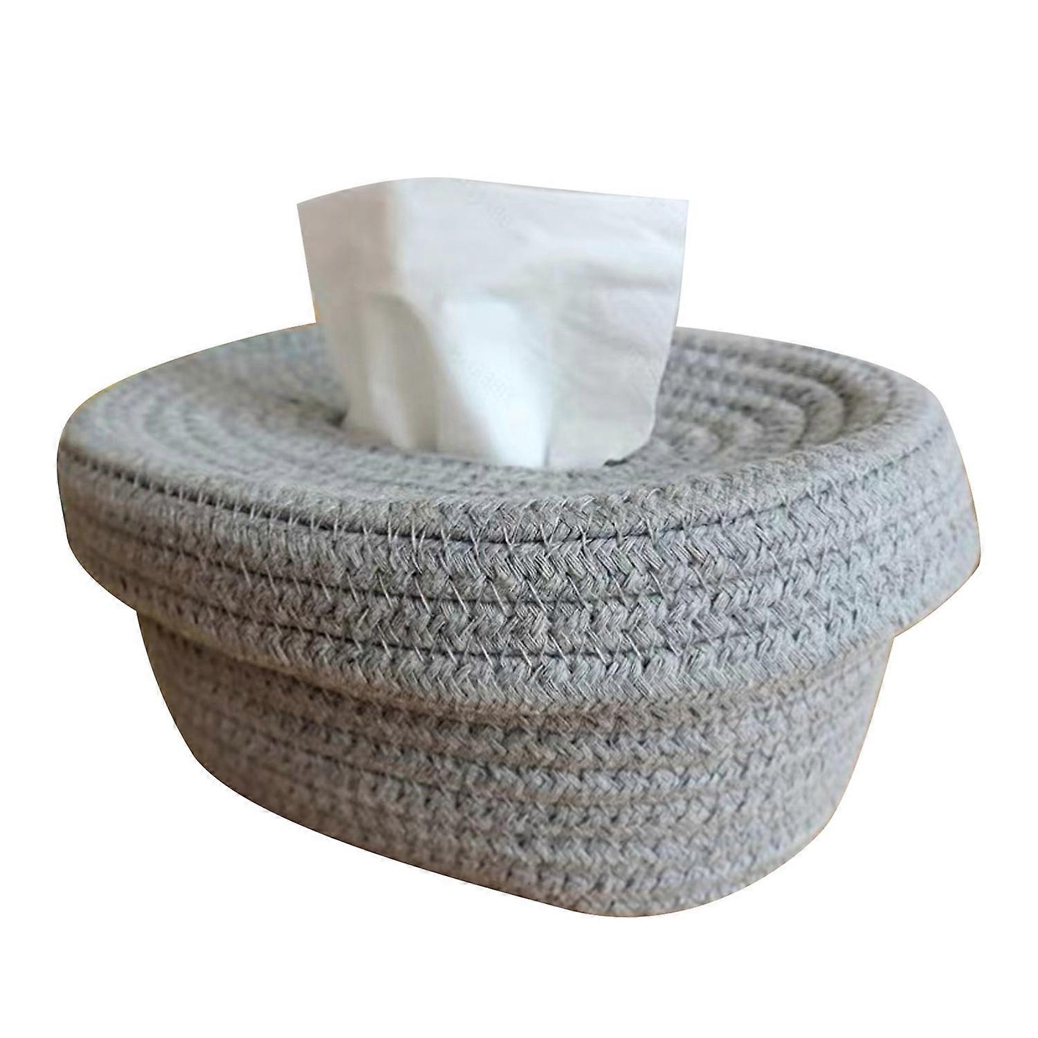 Handmade Tissue Storage Box Paper Storage Container Large Capacity Desktop Dustproof Tissue Box with