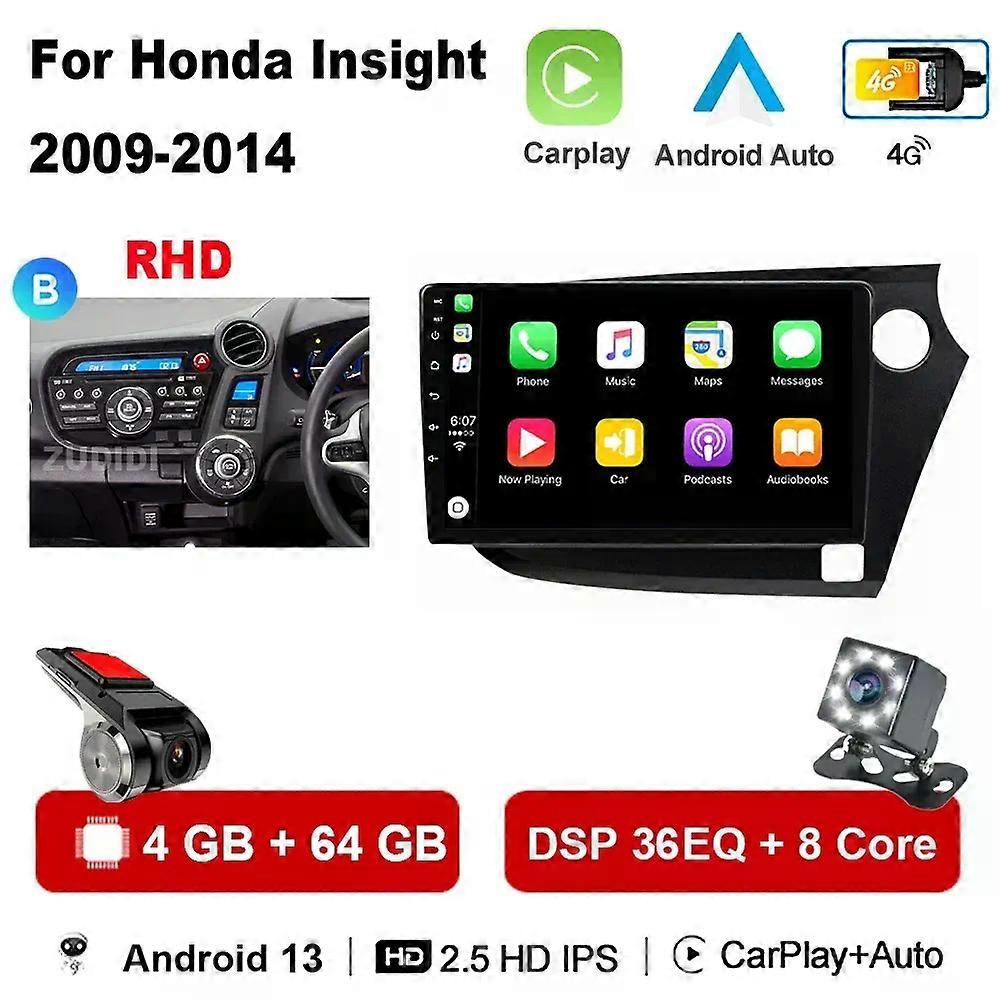 Redkid Wiress Carplay Car Radio Video Multimedia Player For Honda Insight 2 2009 - 2014 Android 12 N