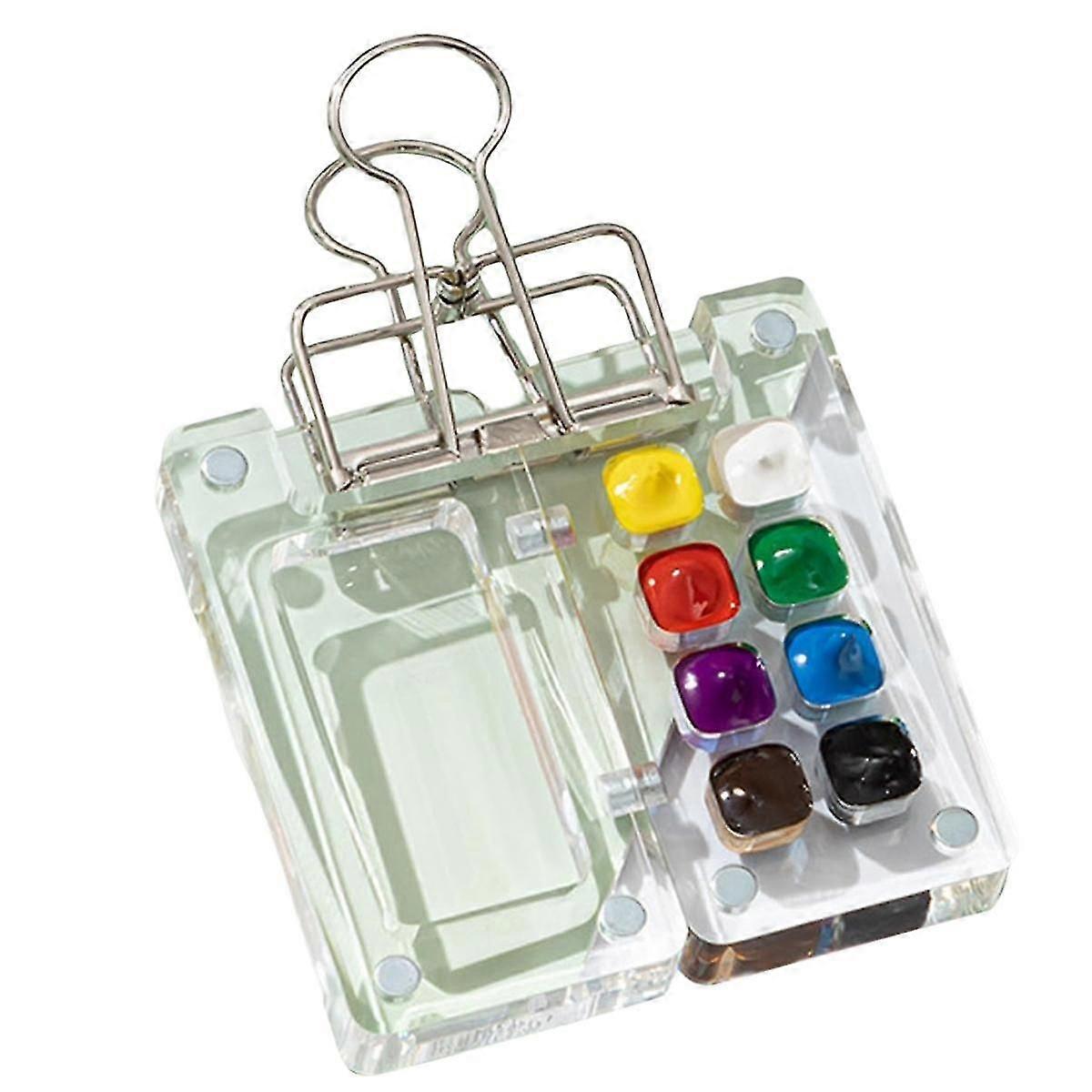 Travel Ready Paint Palette Bundle, Mini Travel Paint Palette Acrylic, Travel Paint Palette Mini With Binder Clips,a