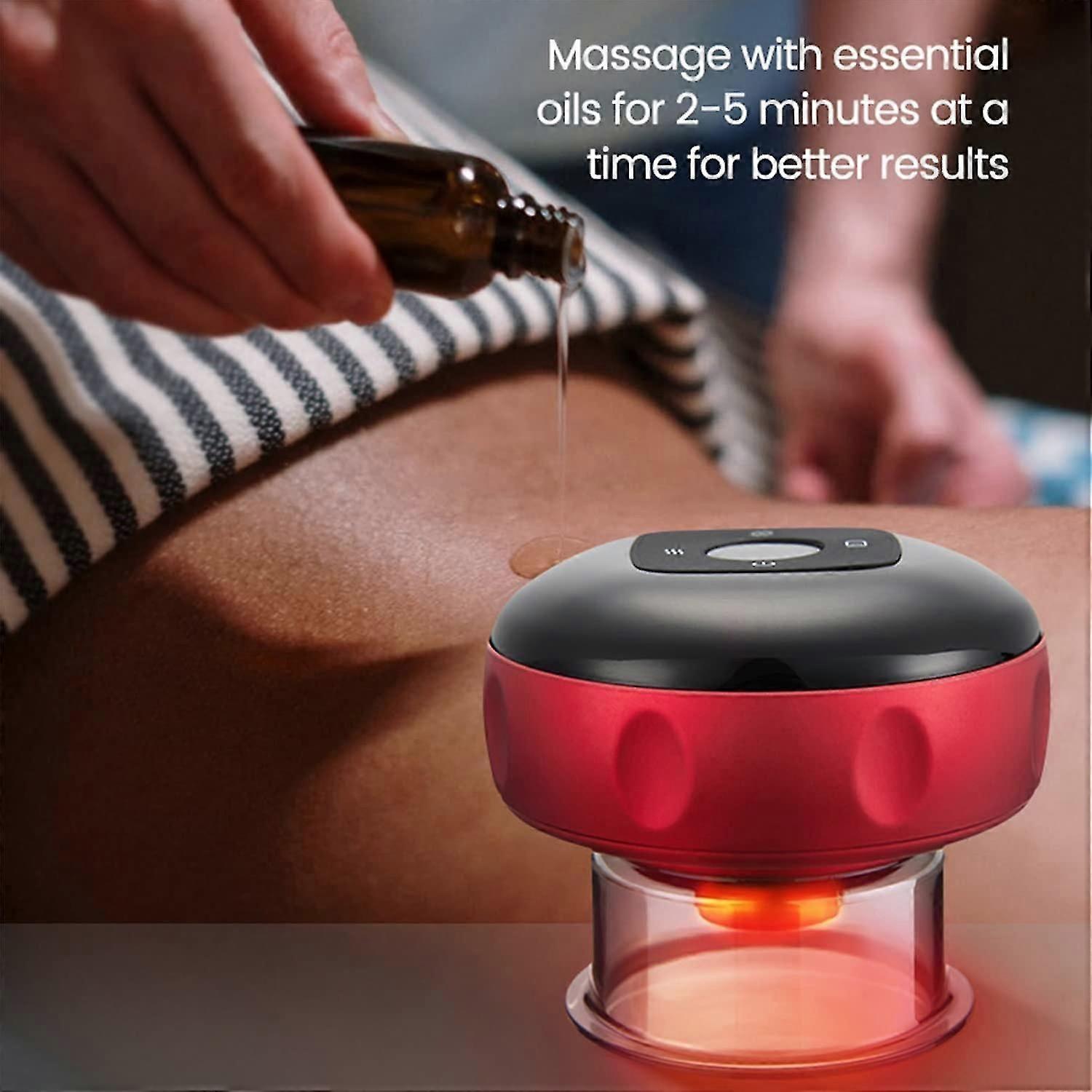 3 In 1 Electric Cupping Therapy Massager With Red Light Therapy, Portable Rechargeable Gua Sha Massage Tool With 6 Level Temperature And Suctio
