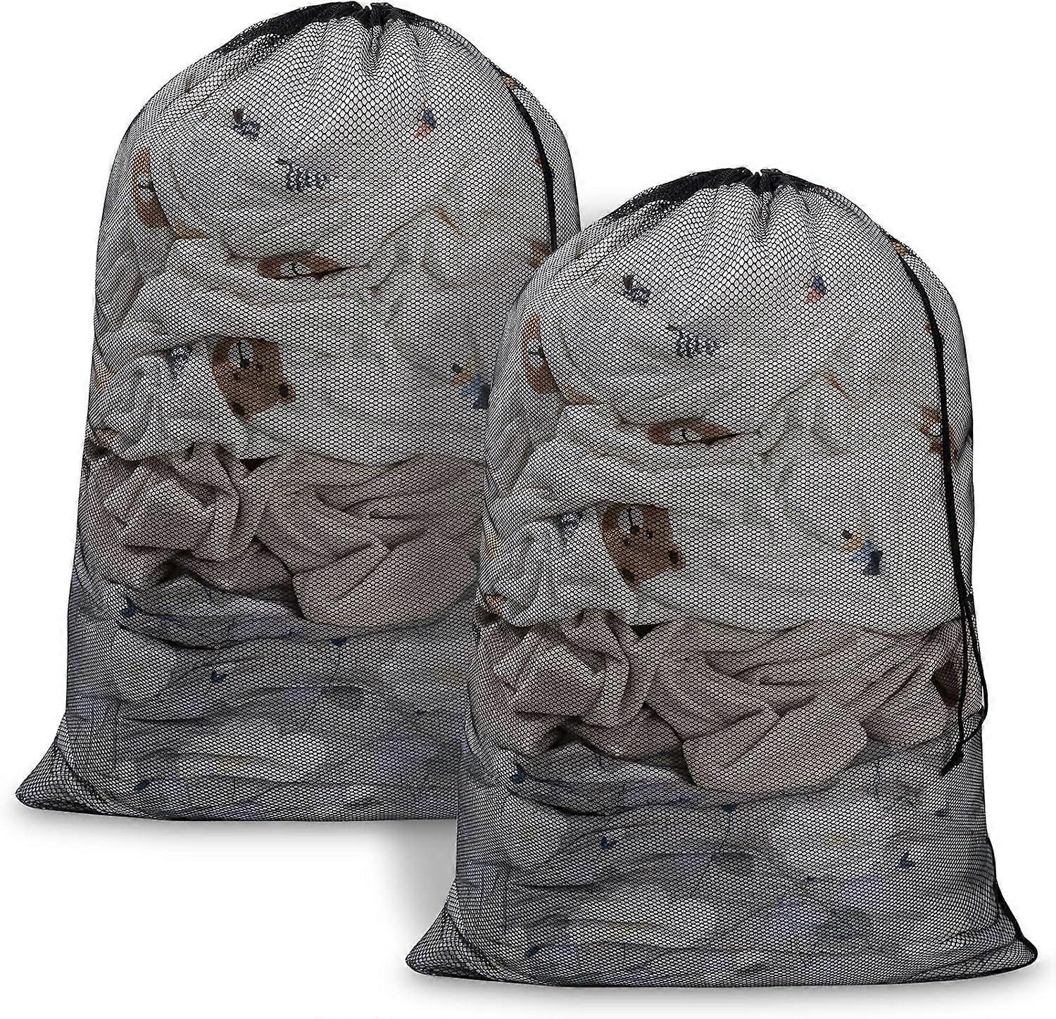 Vacuum -2pcs black drawstring laundry bag -70 * 90cm