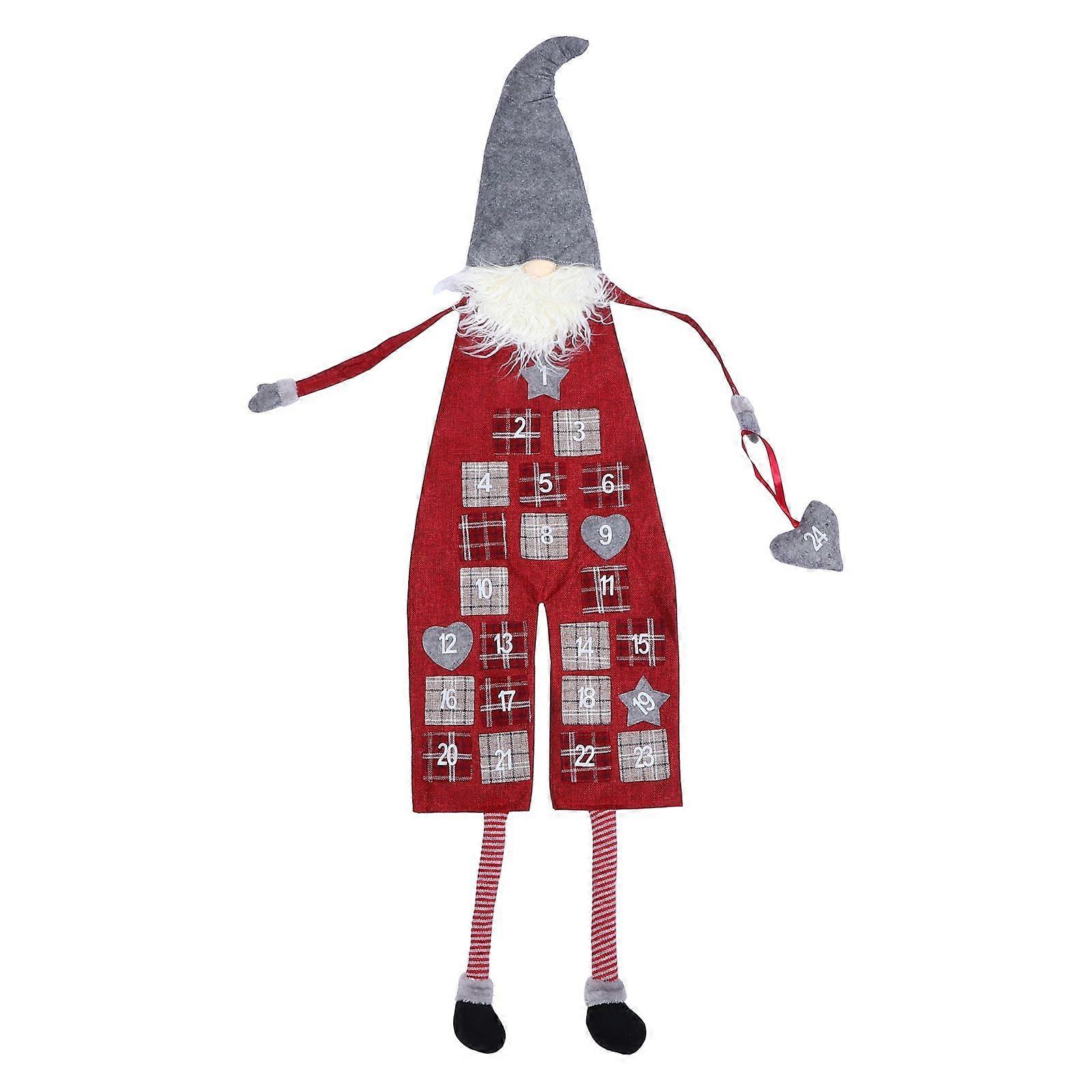 Christmas Countdown Gnome Doll Hanging Decoration Advent Calendar Ornament