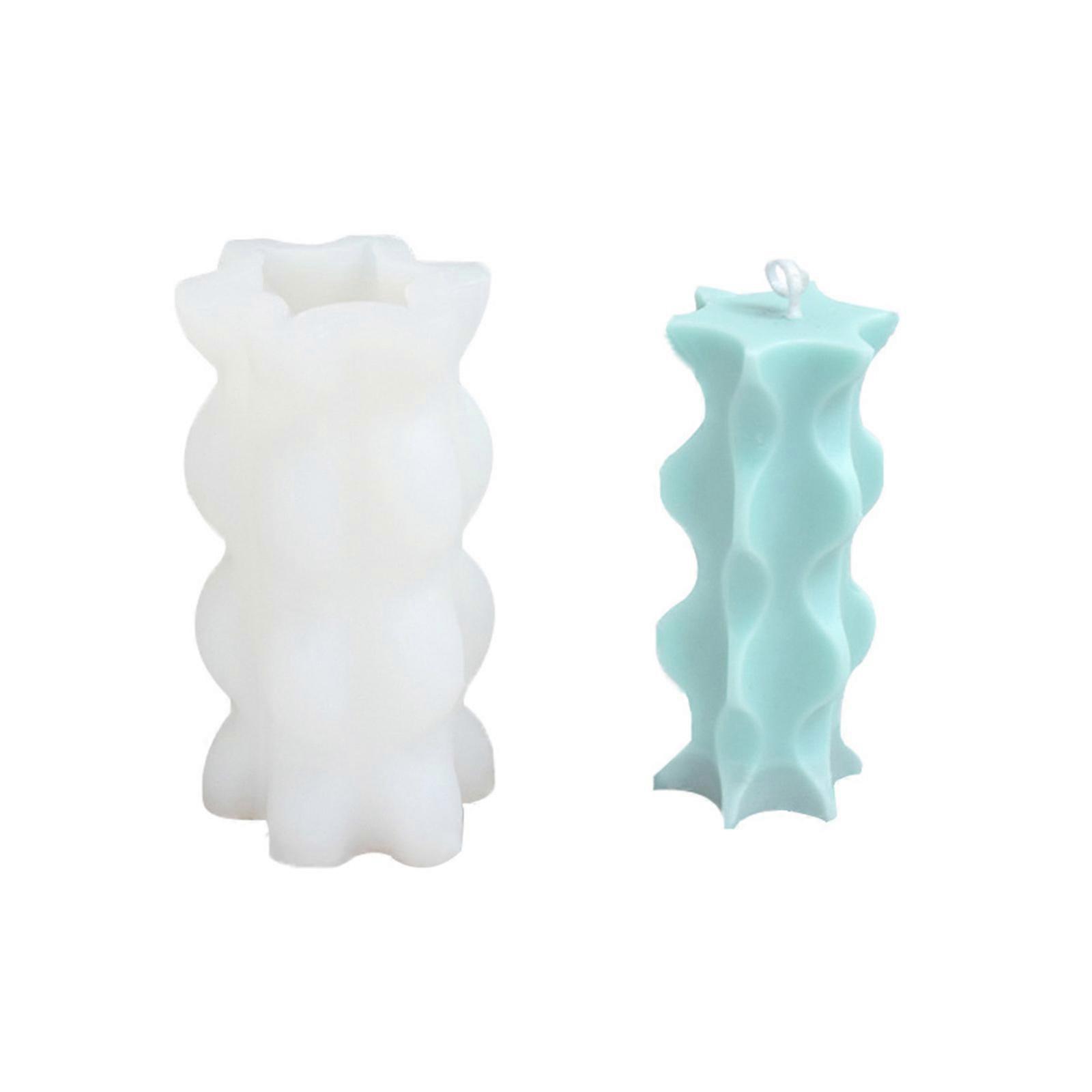 3D Geometric Wave Candle Silicone Molds DIY Epoxy Resin Molds Table Ornament Mould Plaster Making Tool Easy to Clean Small