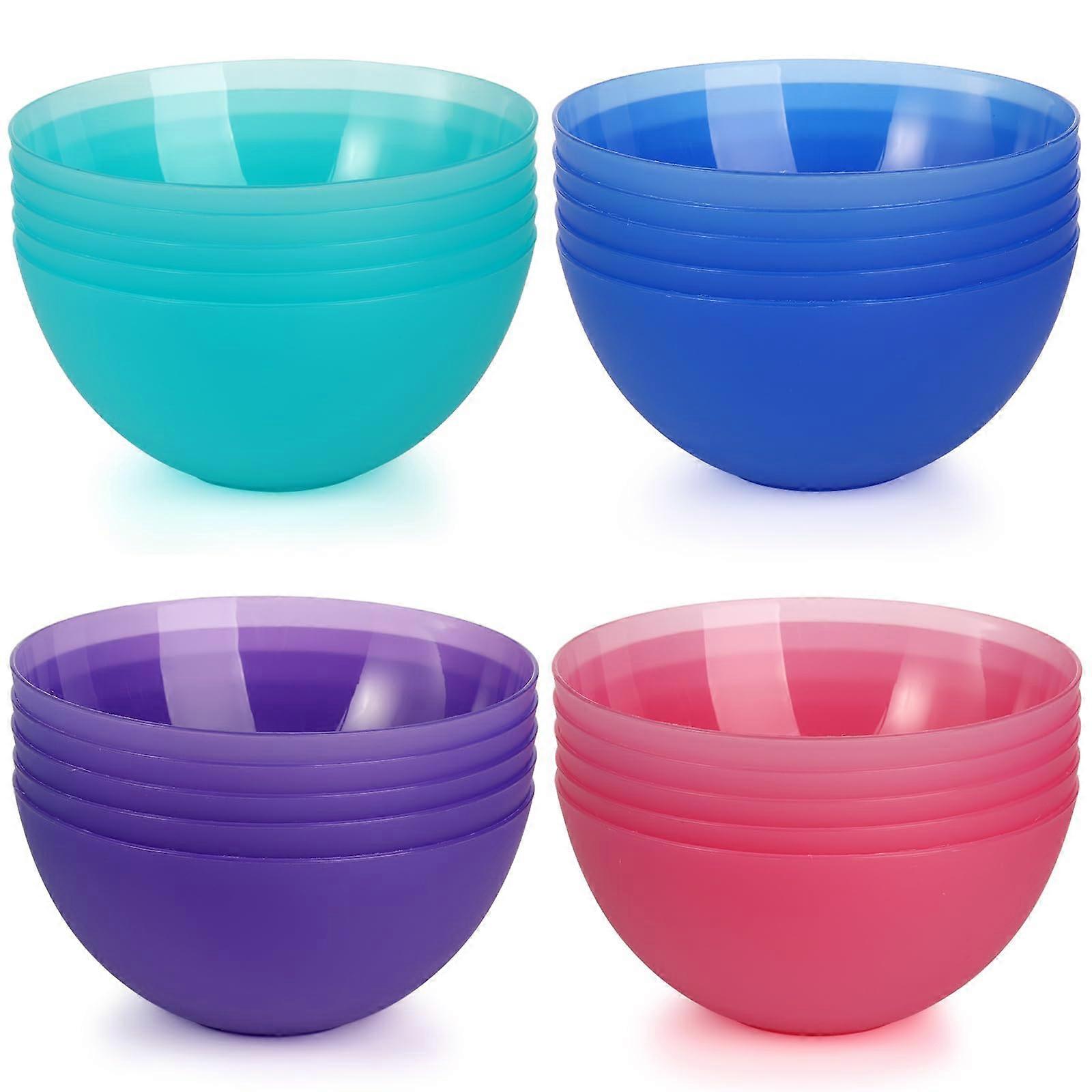 Salad Bowls Clear Plastic 20-Pack 24oz 6-Inch Multipurpose Dish Set