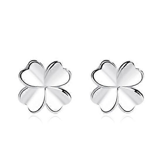 (Platina gull)Glansede Clover Stud Øredobber