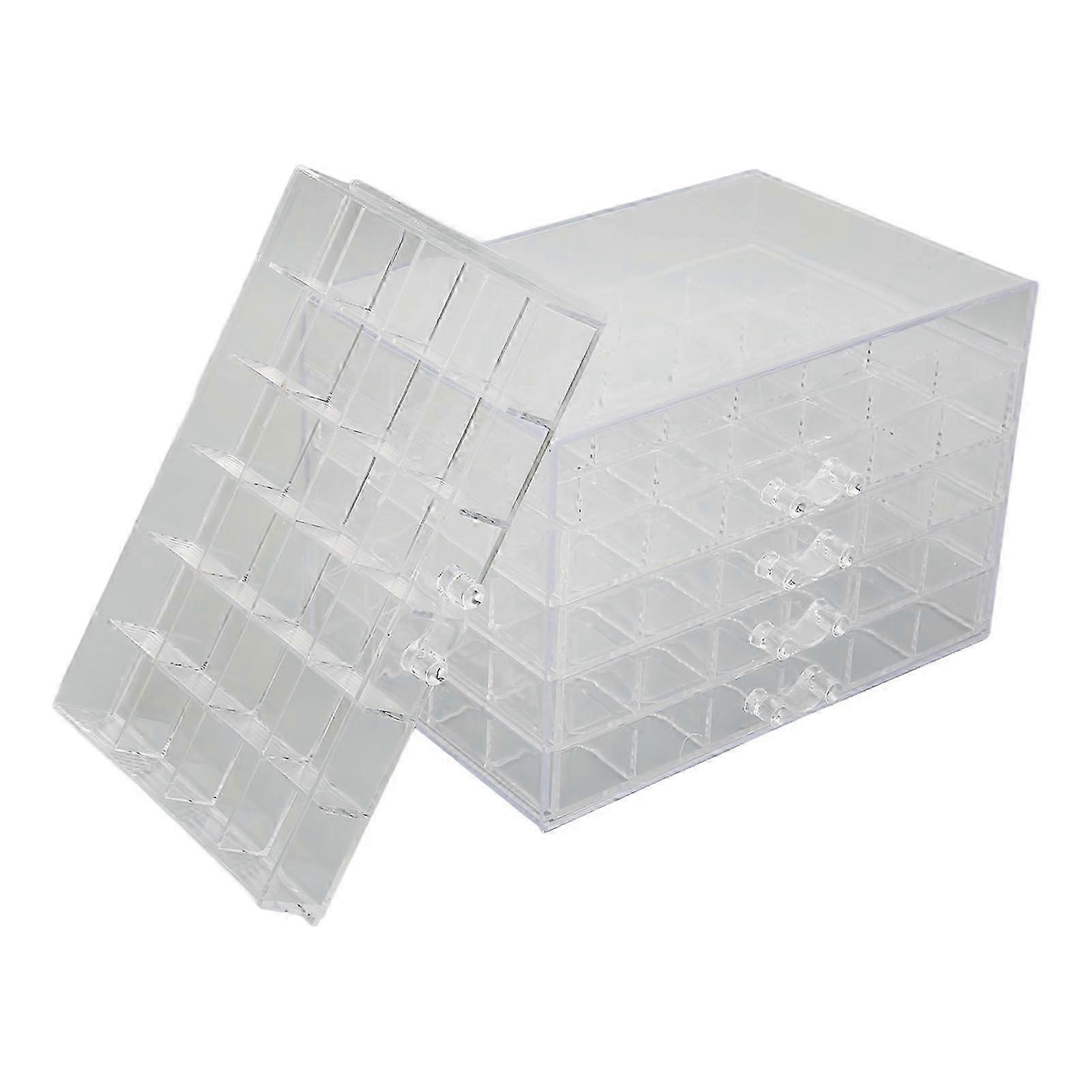 120 Grids Clear Storage Box 5 Layers Detachable Drawers Jewelry Container Case For Earring