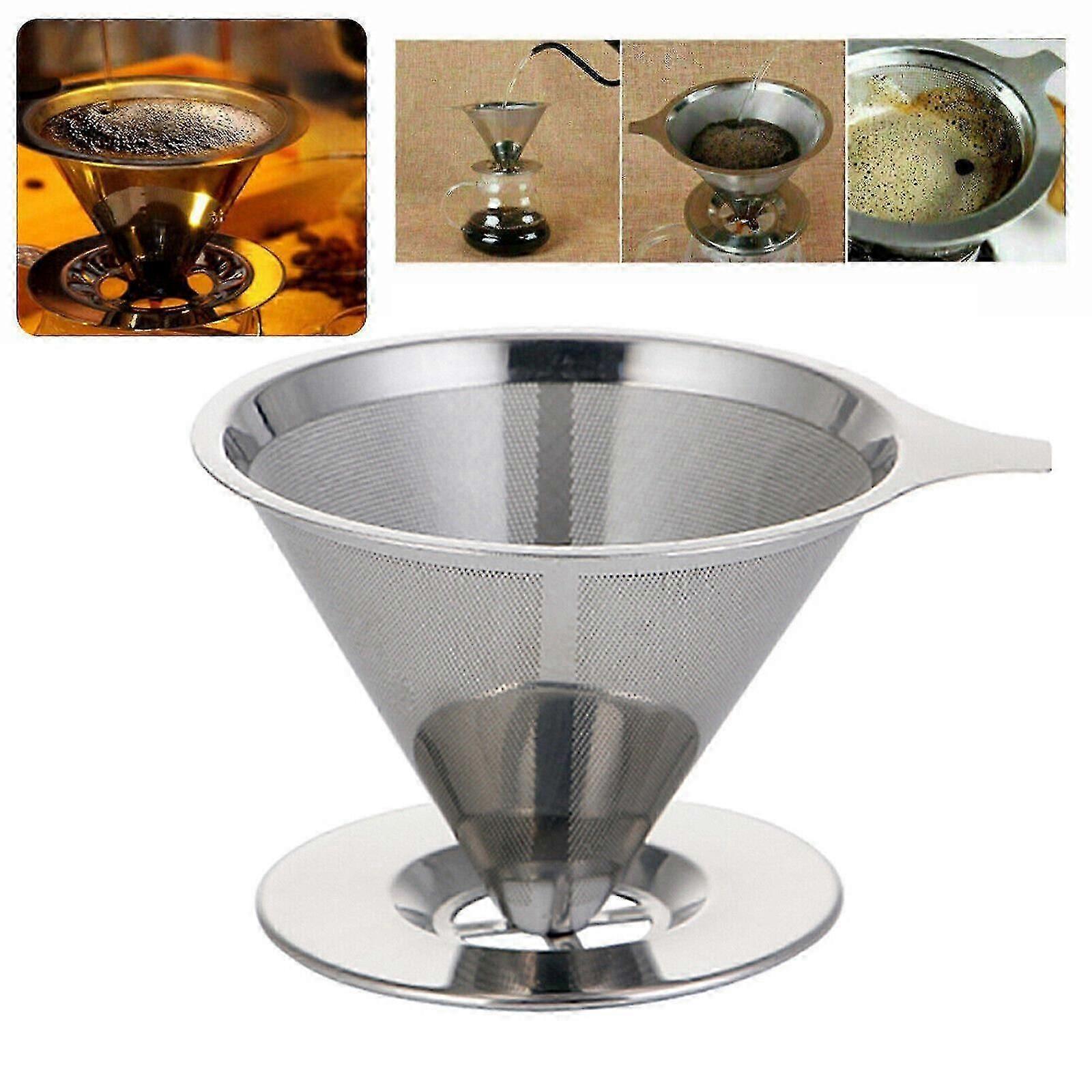 Kaffefilter rustfrit stål filter genanvendelig kaffe permanent filter universal