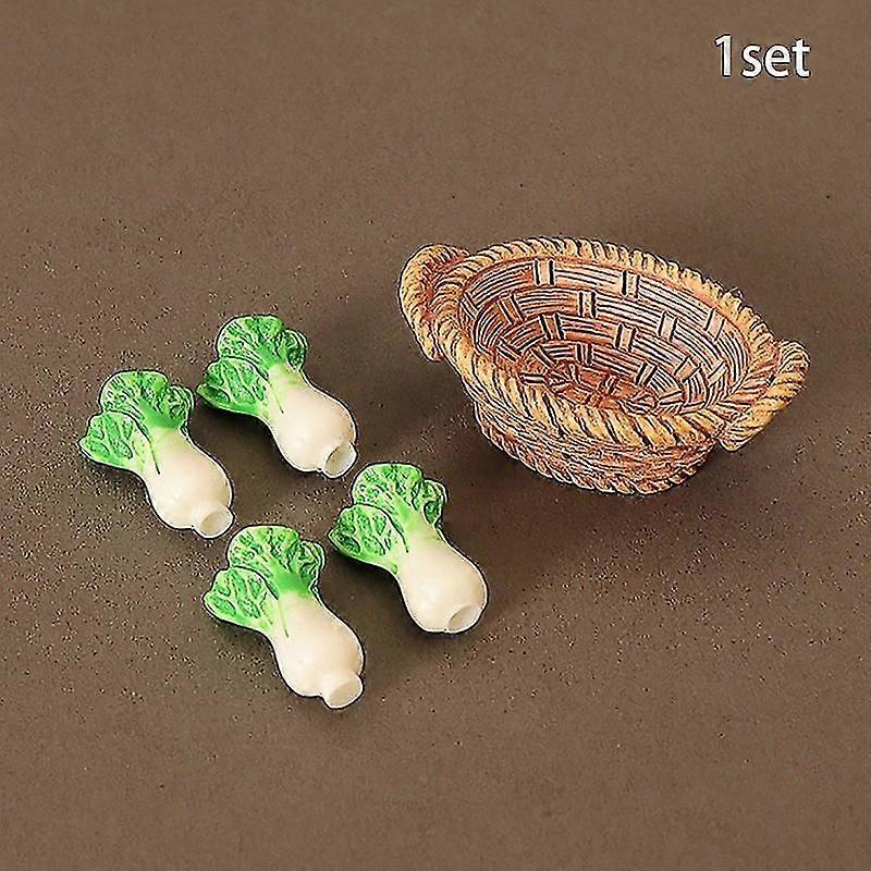 1/12 Dollhouse Simulation Vegetable Basket Set Dollhouse Mini Kitchen Decor