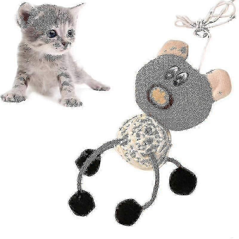 3 Pcs Portable Rattan Ball With Bells Pet Cat Interactive Game Toy Funny Cat Stick(bear)