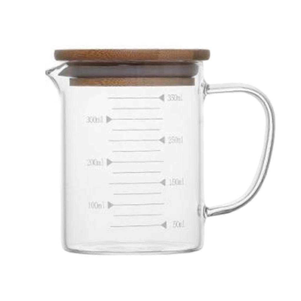 Glass Measuring Cup Freezer Transparent with Lid Handle Measure with Spout