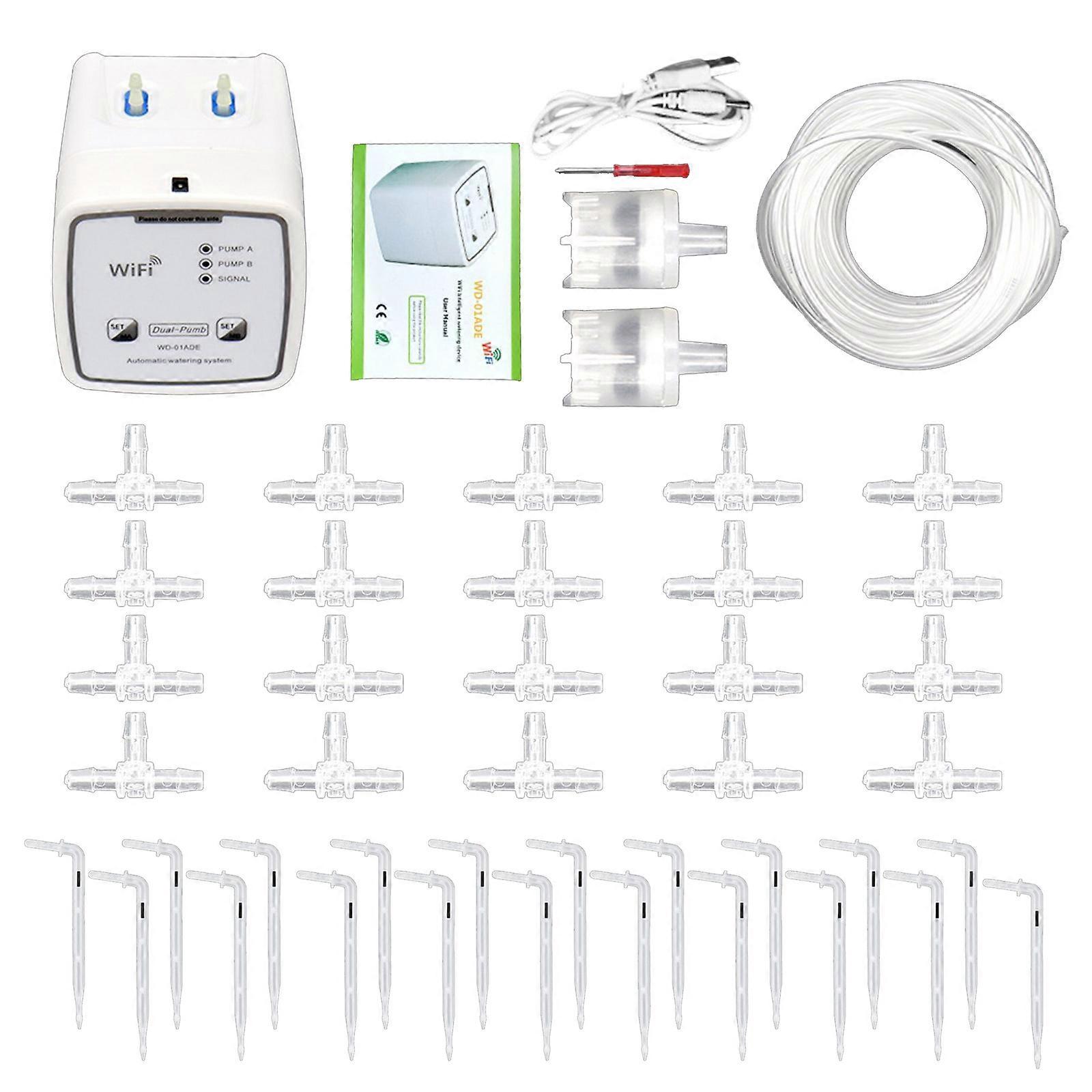 Double Pumps Timed Plant Watering Device Intelligent Automatic Drip Irrigation System Remote Controlled Controller
