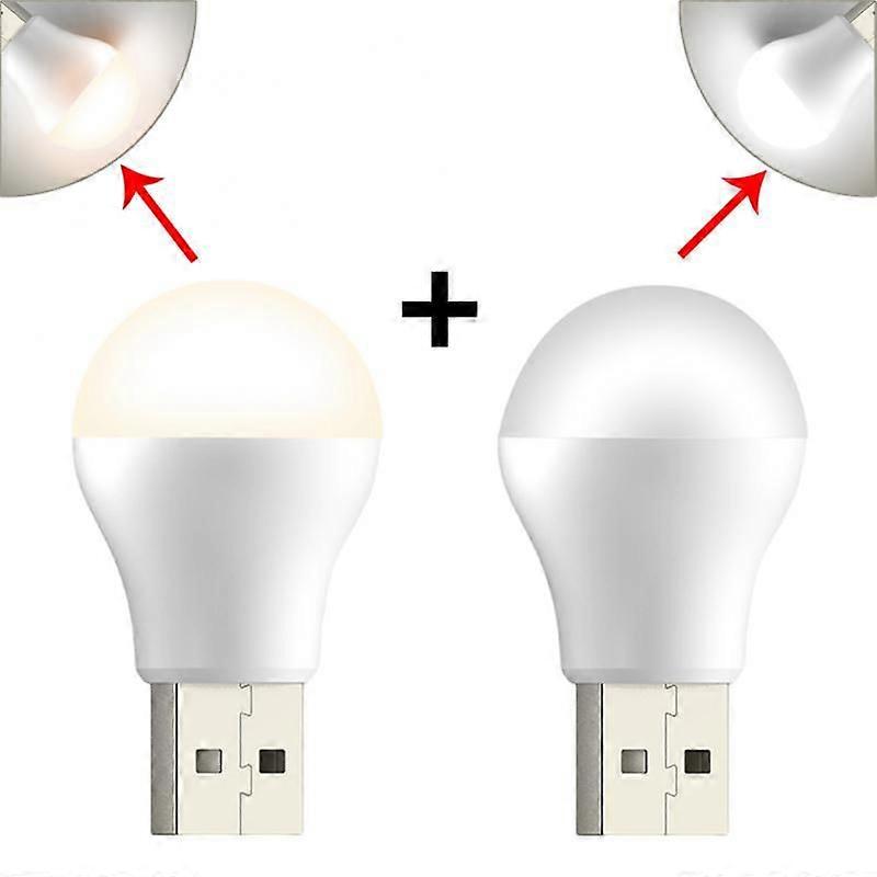 10/8 / 6PCS مصباح قابل للشحن USB مصباح صغير LED ضوء الليل بنك الطاقة شحن أضواء كتاب USB
