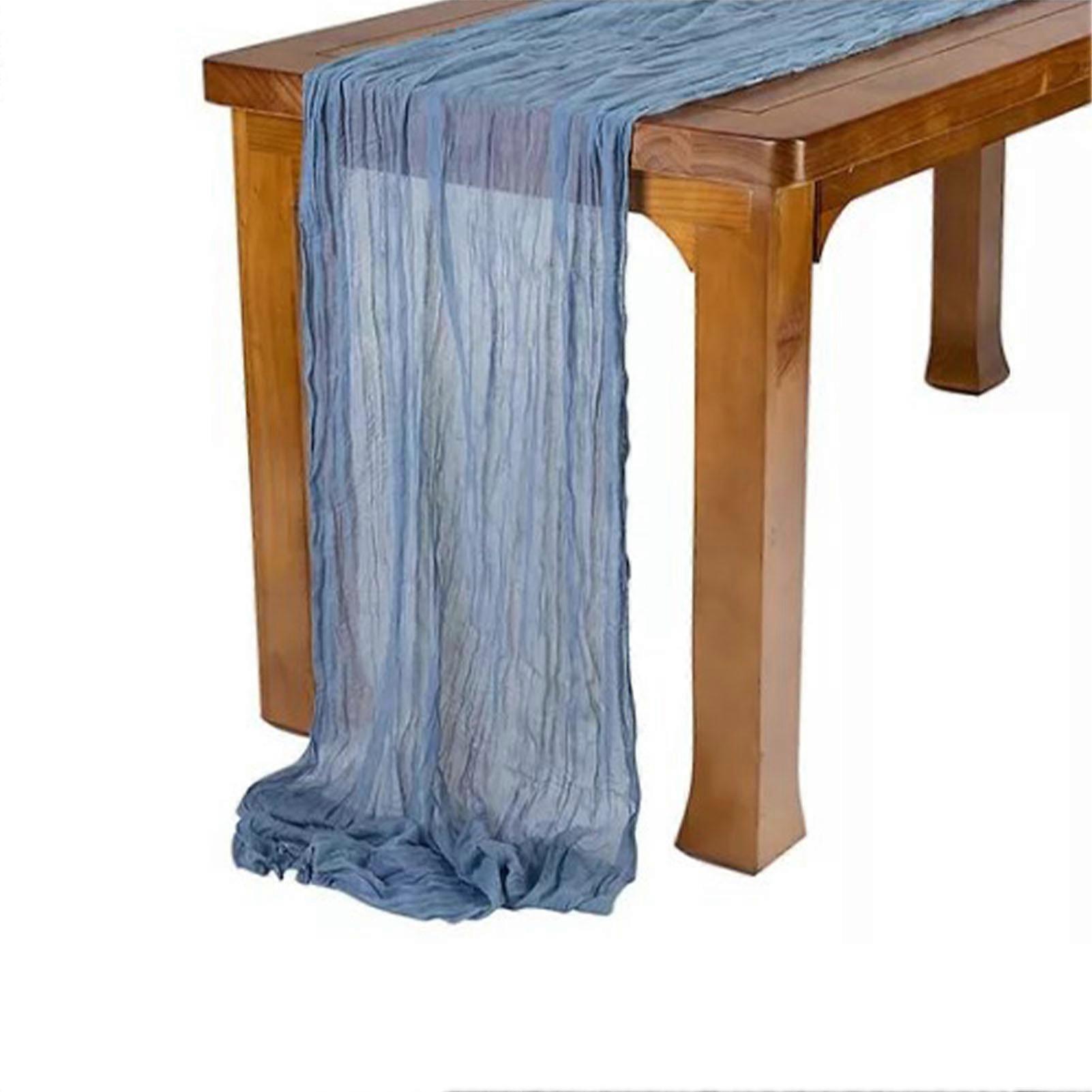 Boho Sheer Cheesecloth Table Runner Rustic Elegant Draping Cloth
